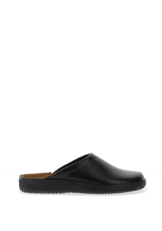 Men's slippers with a soft, flexible soleRohde Mens Leather Mule Slippers, Mocca