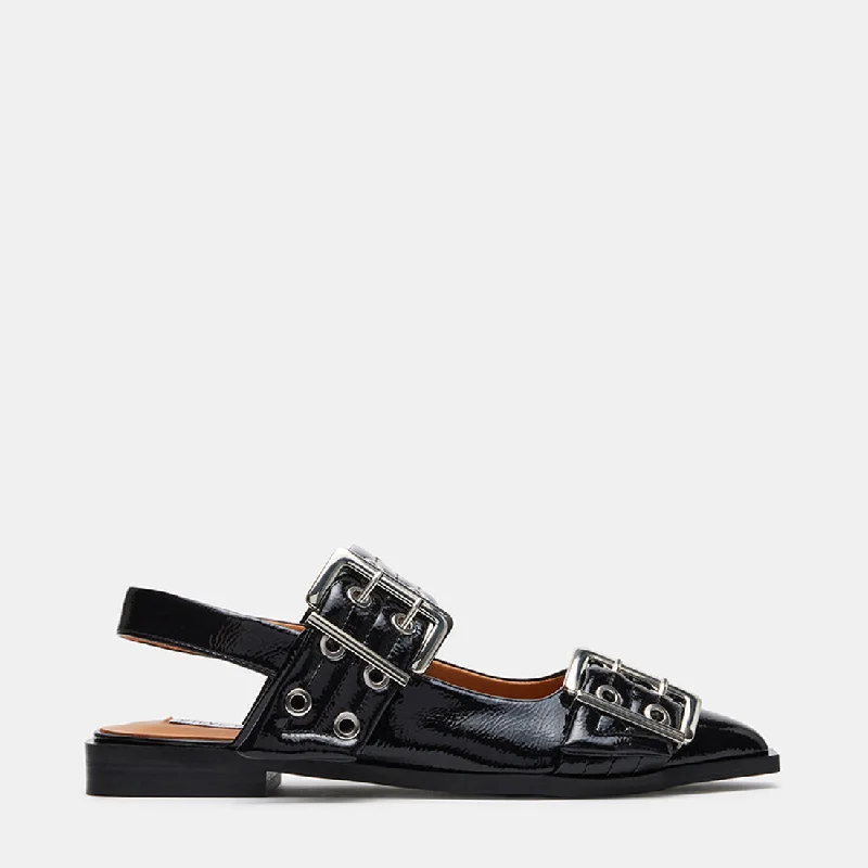 Men's loafers with a perforated leather upper for ventilationGRAYA BLACK PATENT