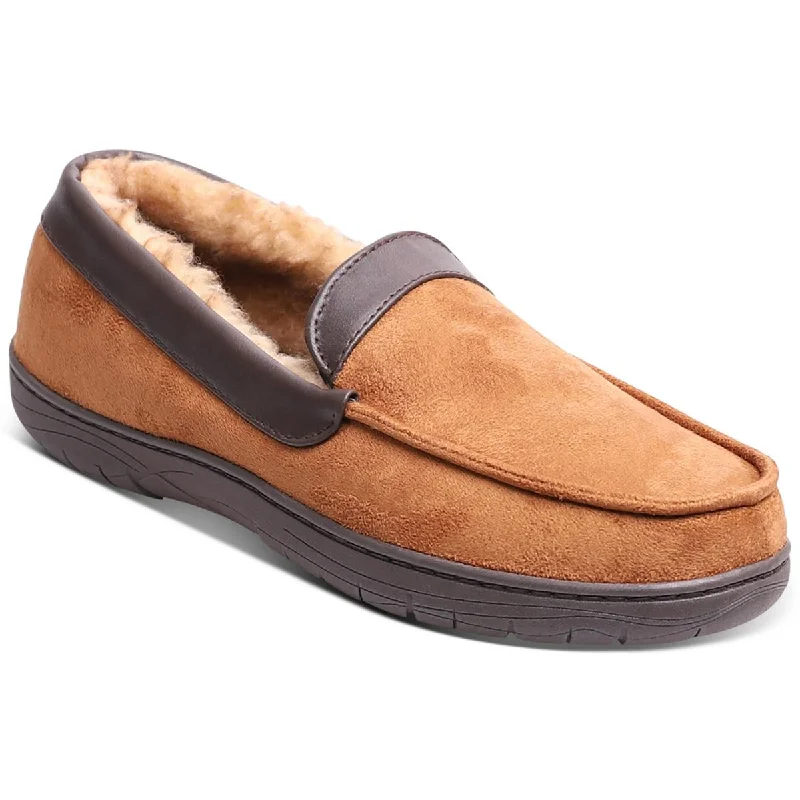 Men's slippers with a decorative pom - pom or tasselHaggar Mens Faux Suede Slip On Loafer Slippers