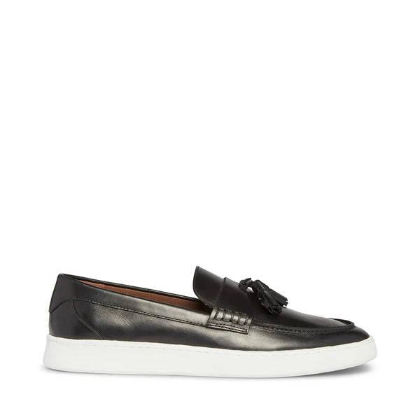 Men's loafers with a decorative buckleHatfield Casual Shoe BLACK LEATHER