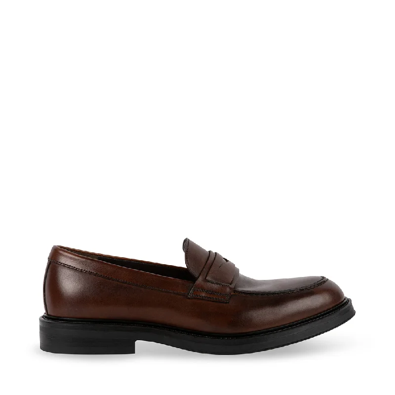 Men's loafers with a low - heeled designISADOR BROWN LEATHER