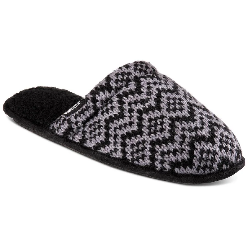 Men's slippers in a warm color like red or brownIsotoner Mens Wallace Faux Shearling Chervon Slide Slippers
