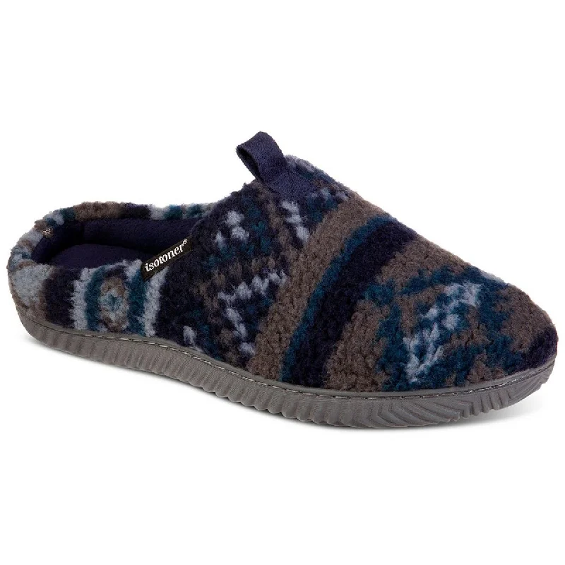 Men's slippers with a shock - absorbing midsoleIsotoner Mens Fleece Fairisle Scuff Slippers