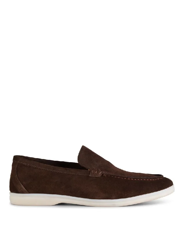 Men's loafers with a leather lacing systemJaxon Brown Suede