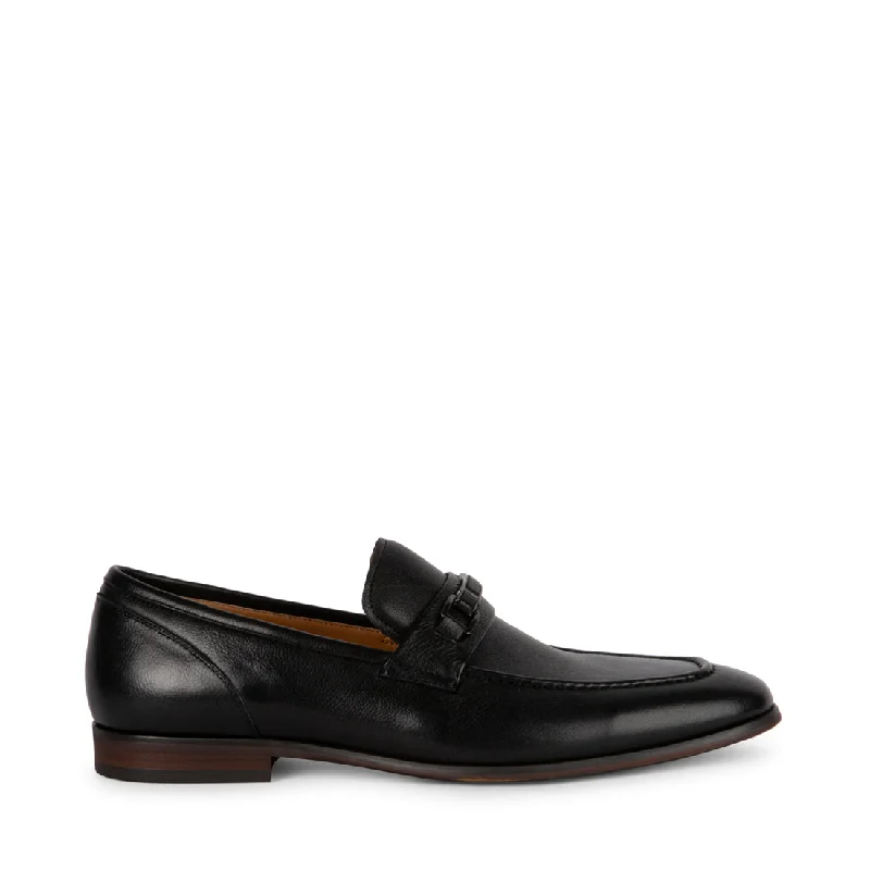 Men's loafers with a decorative buckleJAZPER BLACK LEATHER