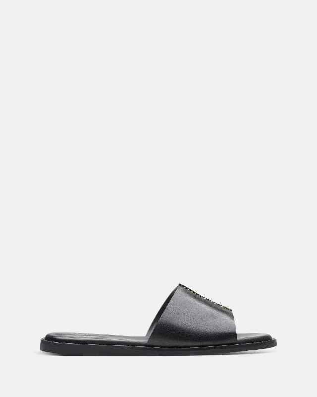 Men's loafers with a memory foam insoleKarsea Mule Black Leather