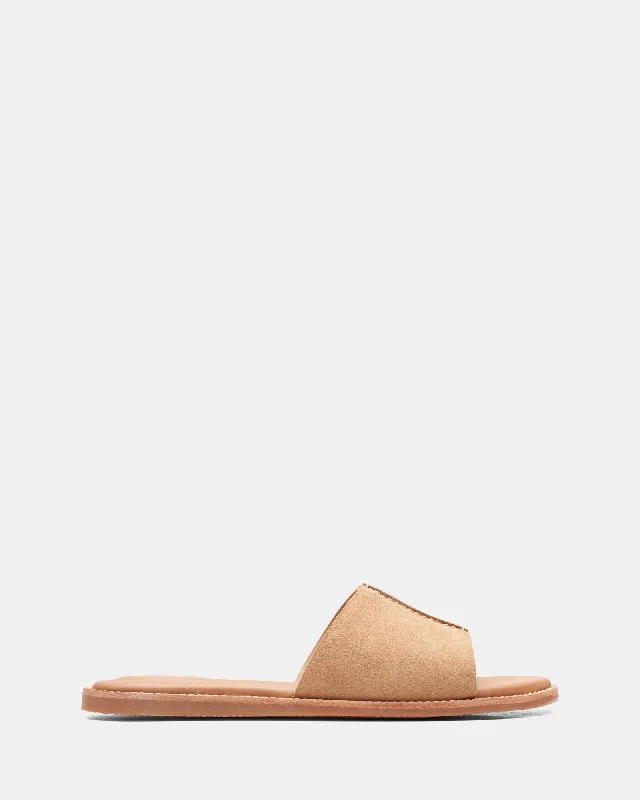 Men's loafers with a rubber sole for durabilityKarsea Mule Light Tan Suede
