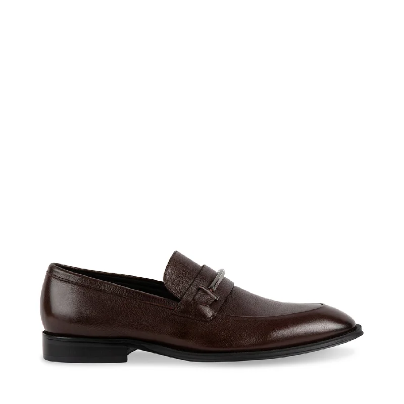 Slip - on men's loafers for easy wearKASEN BROWN LEATHER