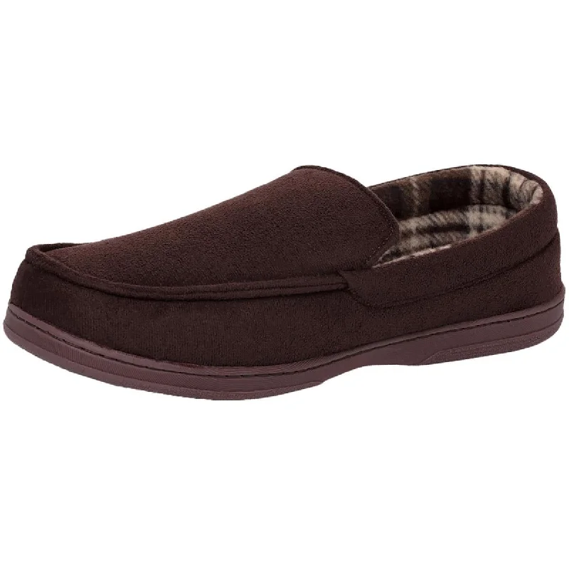Men's slippers with a rubber sole for outdoor useKhombu Mens Microsuede Slip-On Moccasin Slippers