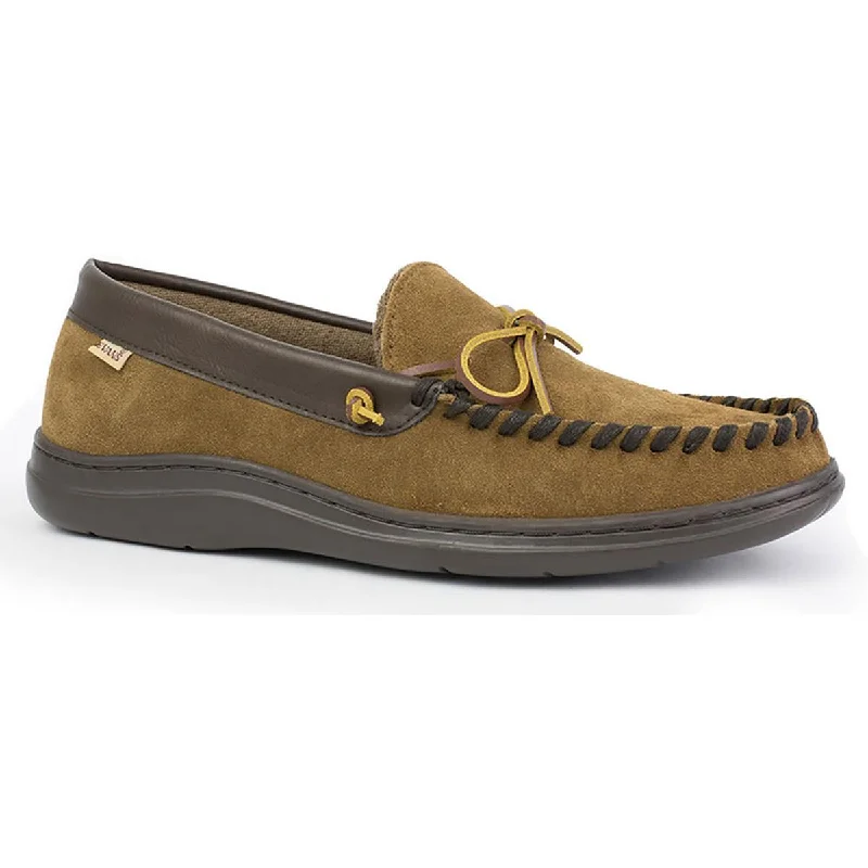 Leather men's slippers with a mule styleL.B. Evans Mens Atlin Suede Moccasin Slippers