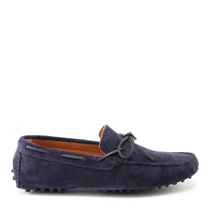 Men's loafers with a cushioned footbedLaced Driving Loafers, navy blue suede