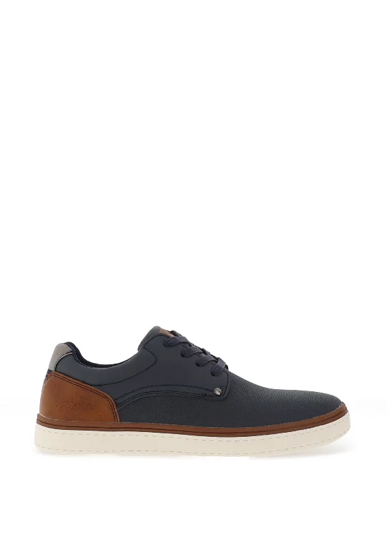 Men's casual shoes with a rubber toe cap for protectionTommy Bowe Mastert Lace Up Shoes, Navy