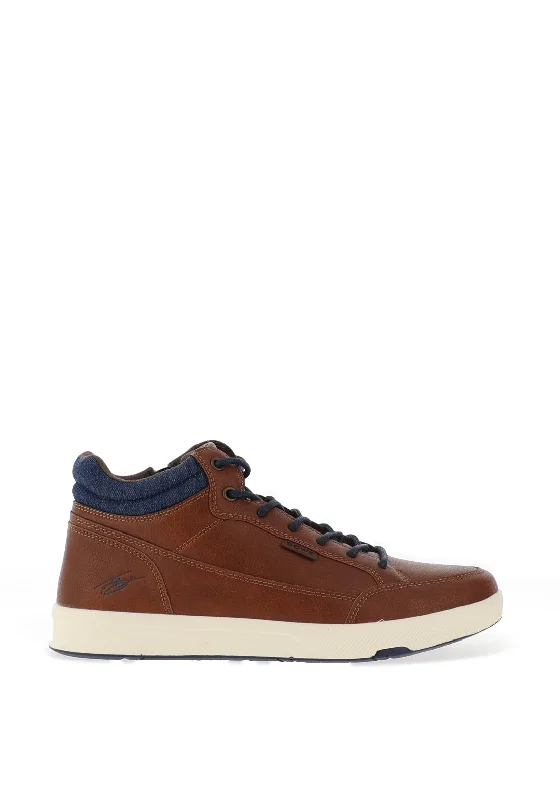 Men's casual shoes with a geometric patternTommy Bowe Matfield Lace Up Shoes, Tan