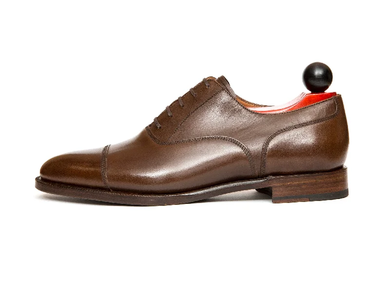 Men's Oxfords in a dark burgundy leather for a unique styleMagnolia - MTO - Mocha Calf - TMG Last - Single Leather Sole