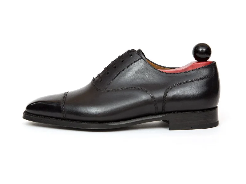 Men's Oxfords with a padded collar for a comfortable fitMagnolia - MTO - Shaded Black Calf - MGF Last - Single Leather Sole
