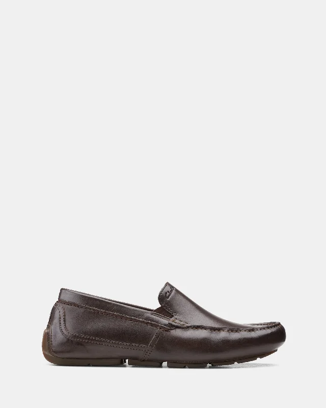 Men's loafers with a decorative buckleMarkman Plain Dark Brown Leather
