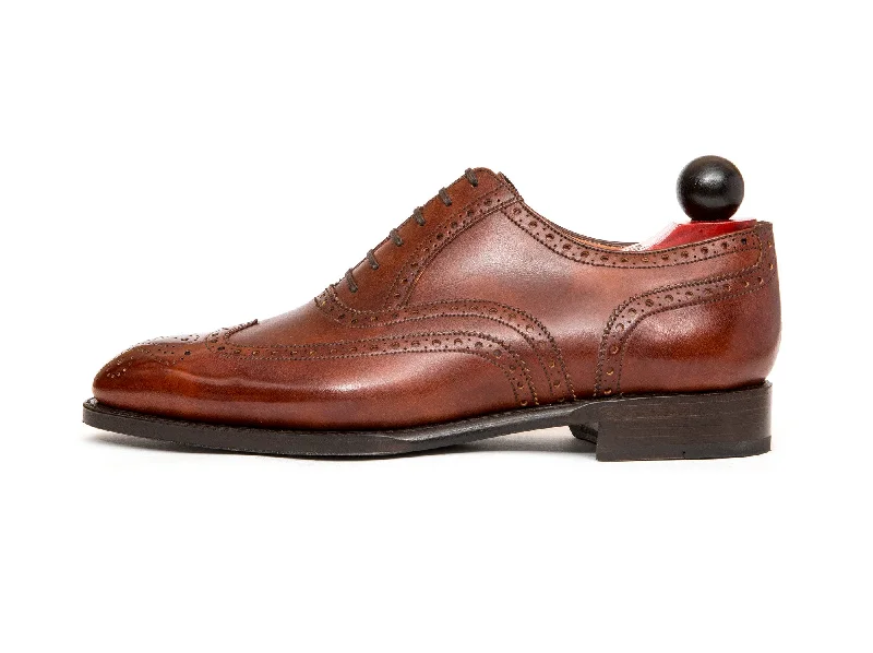 Men's Oxfords with a perforated leather strap for ventilationMcClure - MTO - Gold Museum Calf - NGT Last - Single Leather Sole