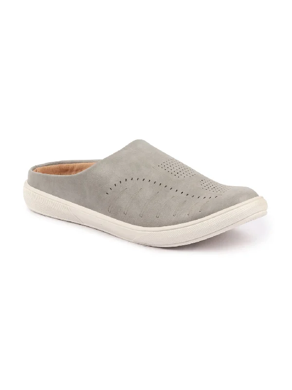 Men's casual shoes with a low - profile designMen Grey Back Open Stylish Design Slip On Shoes Men's casual shoes with a low - profile designMen Grey Back Open Stylish Design Slip On Shoes