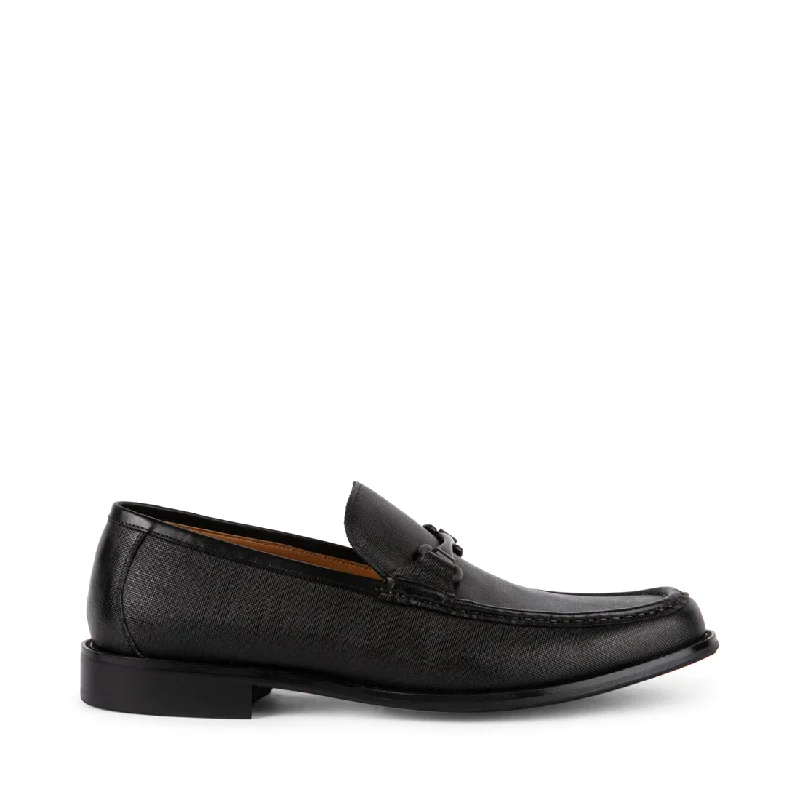 Men's loafers with a memory foam insoleMENNIKK BLACK LEATHER