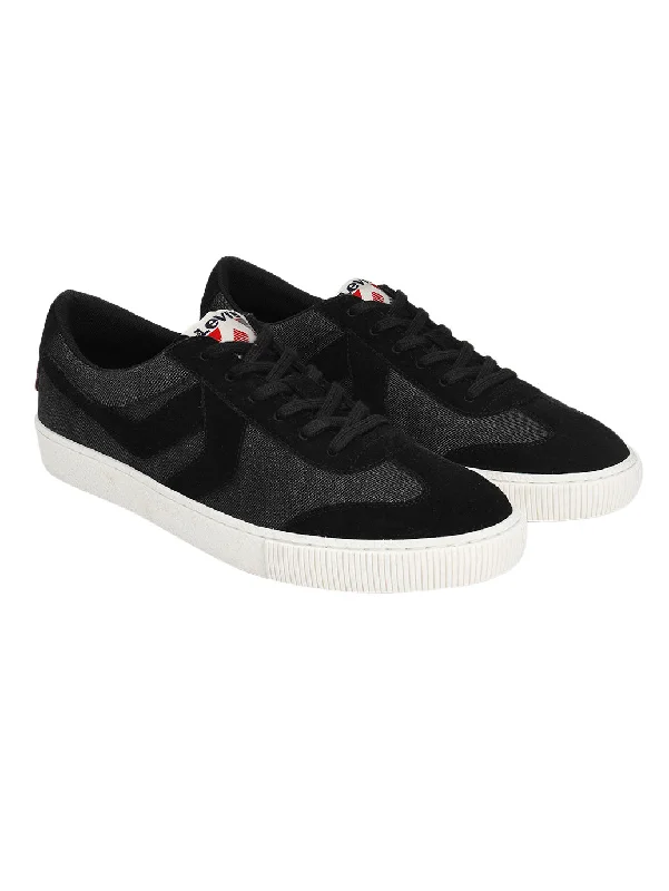Men's casual shoes with a stretchy side panelMen's Black Colorblock Sneakers