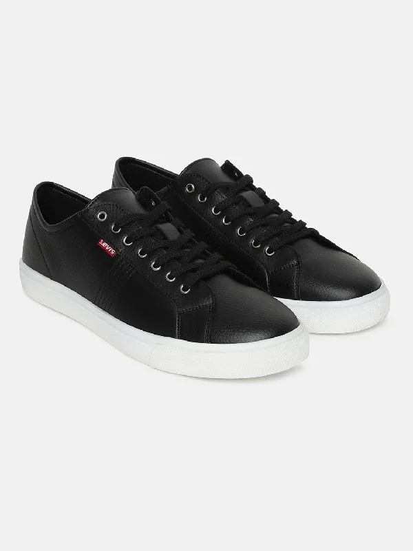 Men's casual shoes with a floral print for a unique styleMen's Black Solid Shoes