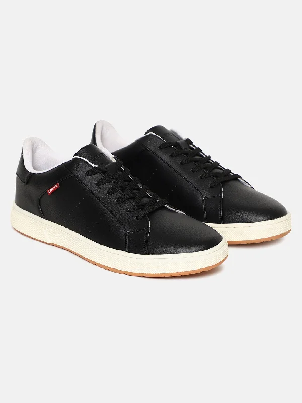Men's casual shoes with a thick sole for added heightMen's Black Solid Shoes