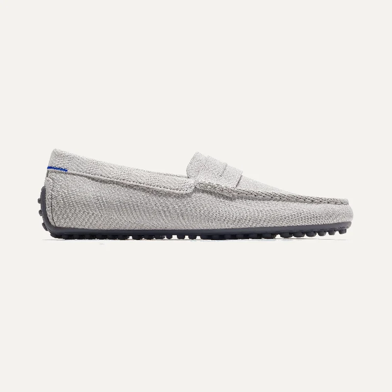 Men's loafers with a leather lining for comfortThe Driving Loafer - Light Grey Herringbone