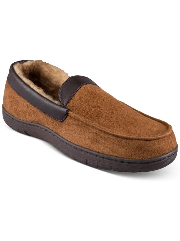 Leather men's slippers with a mule styleMens Faux Sued Slip On Loafer Slippers