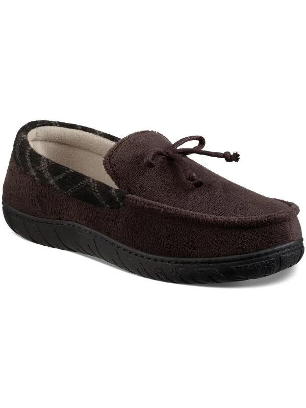 Men's slippers with a rubber sole for outdoor useMens Faux Suede Slip On Loafer Slippers