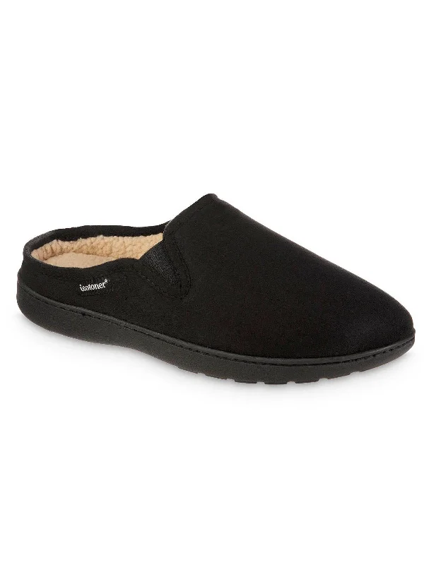 Men's slippers in a warm color like red or brownMens Faux Suede Slip On Slide Slippers