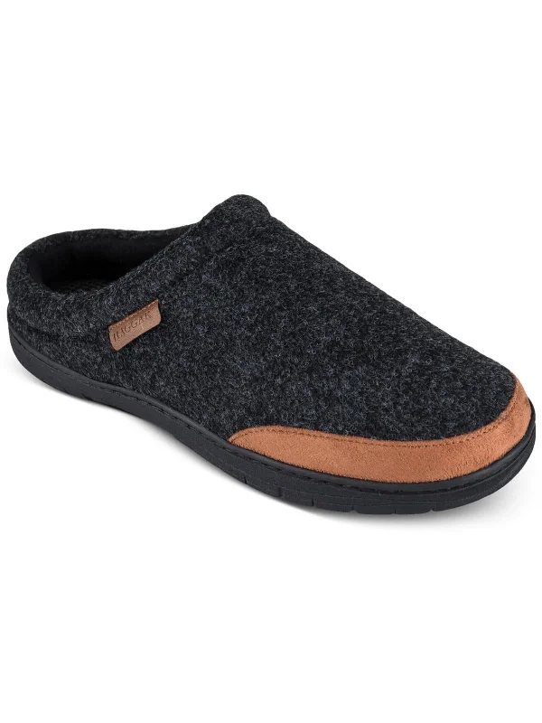 Men's slippers with a removable insole for cleaningMens Faux Trim Slip On Slide Slippers
