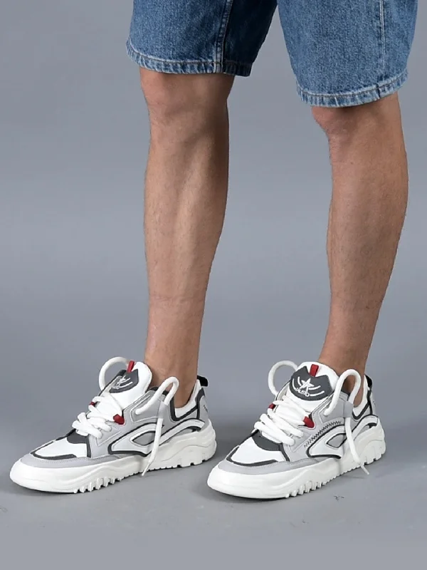 Men's casual shoes with a thick sole for added heightMen Grey Colorblocked Mid Top Chunky Lace Up Sneaker Shoes|Feather Lite Casual Shoes|Mid Ankle Sneaker Shoes Men's casual shoes with a thick sole for added heightMen Grey Colorblocked Mid Top Chunky Lace Up Sneaker Shoes|Feather Lite Casual Shoes|Mid Ankle Sneaker Shoes