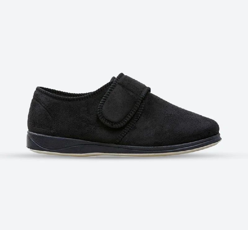Men's slippers with a wool blend upper for warmthMens Wide Fit Padders Charles Velcro Slipper