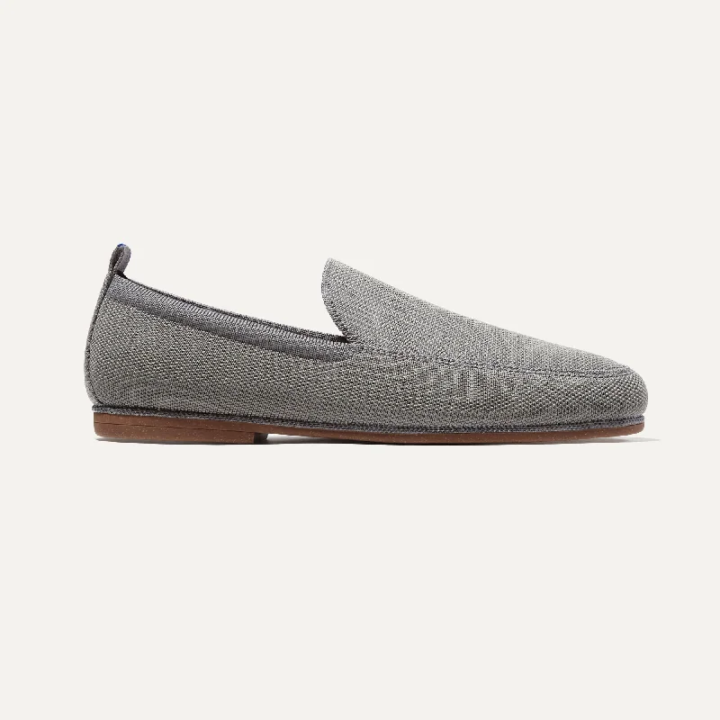 Men's leather loafers with a penny slotThe Ravello Loafer - Fog Grey