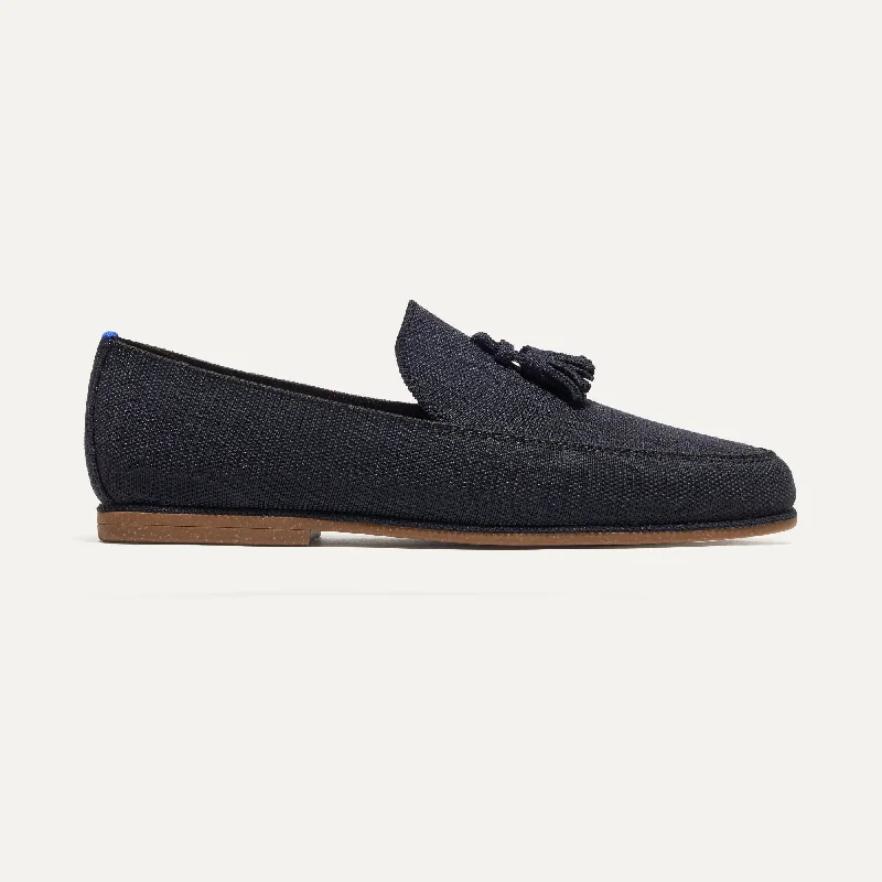 Men's loafers in a neutral color like black or brownThe Ravello Tassel Loafer - Black