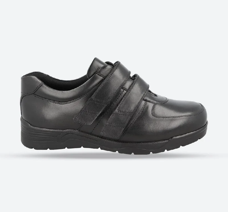 Leather men's casual shoes with a scuffed finishMen's Wide Fit DB Kevin Shoes