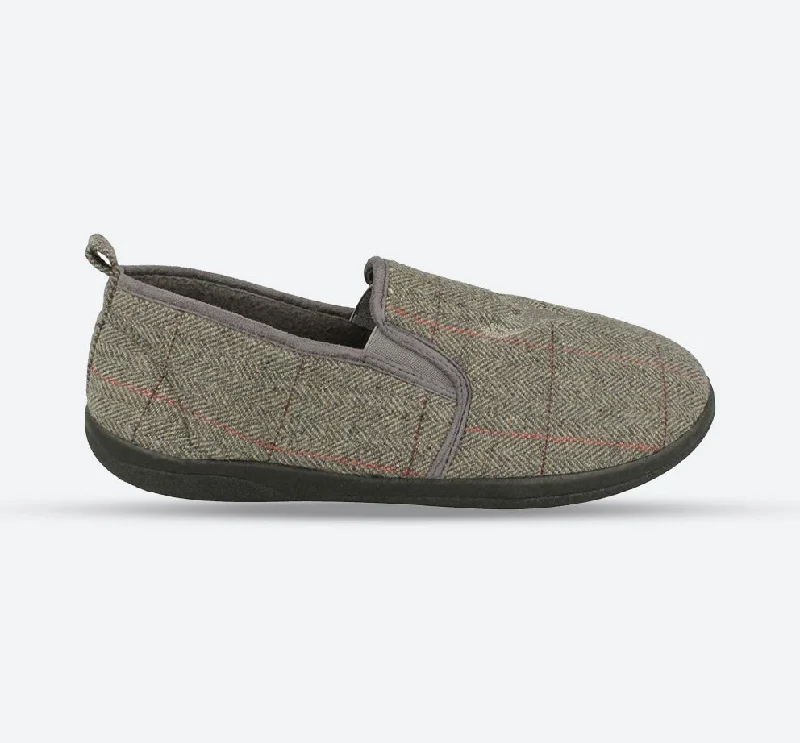 Leather men's slippers with a mule styleMens Wide Fit Padders Huntsman Slippers