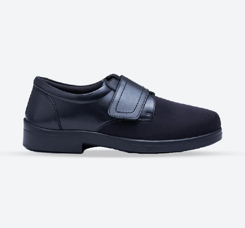 Suede men's casual shoes in earthy tonesMens Wide Fit Tredd Well Benjamin Velcro Soft Stretch Shoes - Black Suede men's casual shoes in earthy tonesMens Wide Fit Tredd Well Benjamin Velcro Soft Stretch Shoes - Black