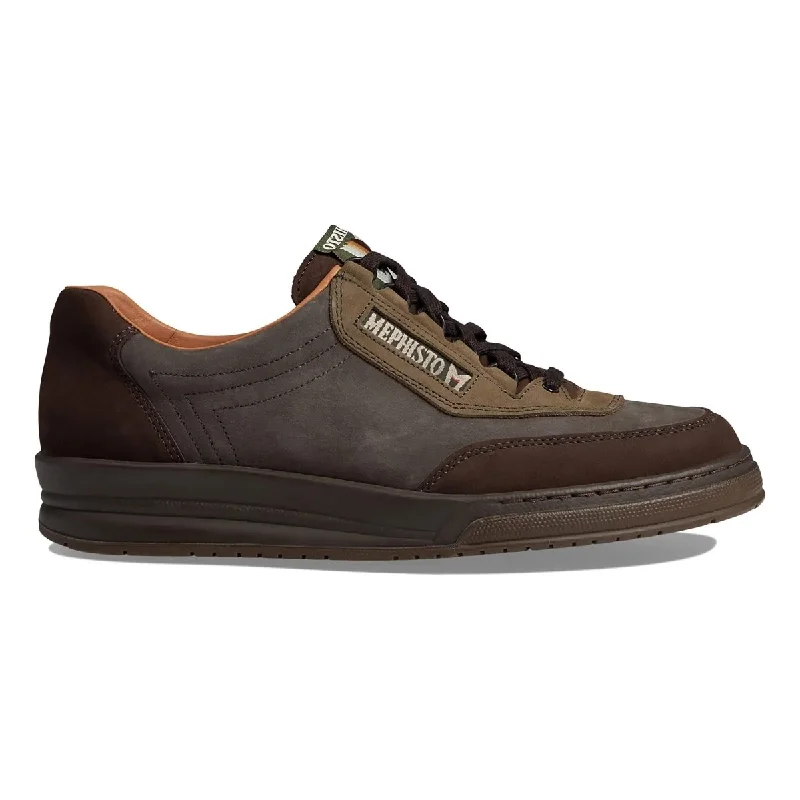 Brogue - perforated men's Oxfords for a traditional lookMephisto Men's Match Brown Nomad Multi Nubuck