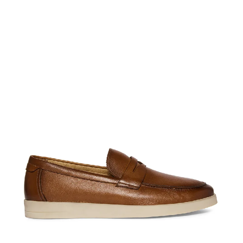 Men's loafers with a leather lacing systemMossing Casual Shoe TAN LEATHER