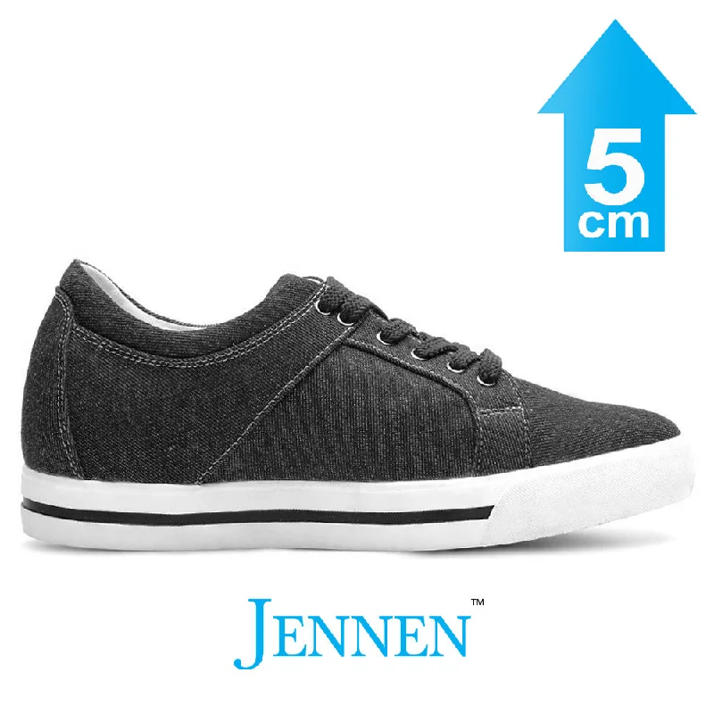 Men's casual shoes with a thick sole for added heightMr. Bartok Black 5cm | 2 inches Taller Black Height Increasing Shoes