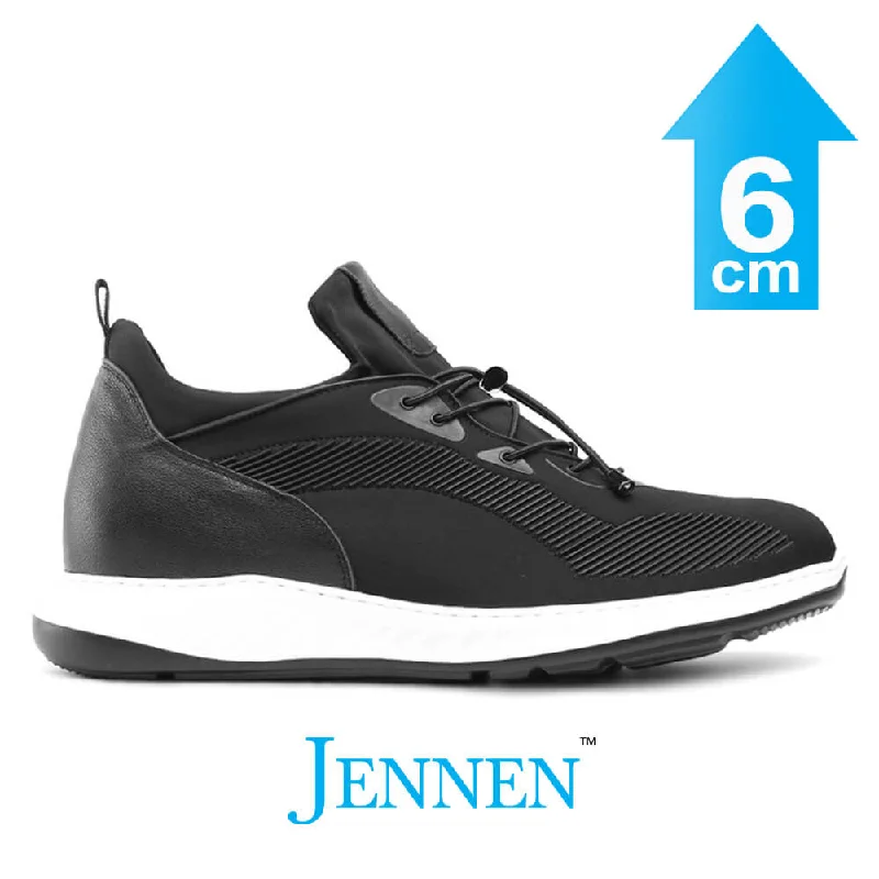 Suede men's casual shoes in earthy tonesMr. Bolt Delta Black 6cm | 2.4 inches Taller Height Increasing Sneakers