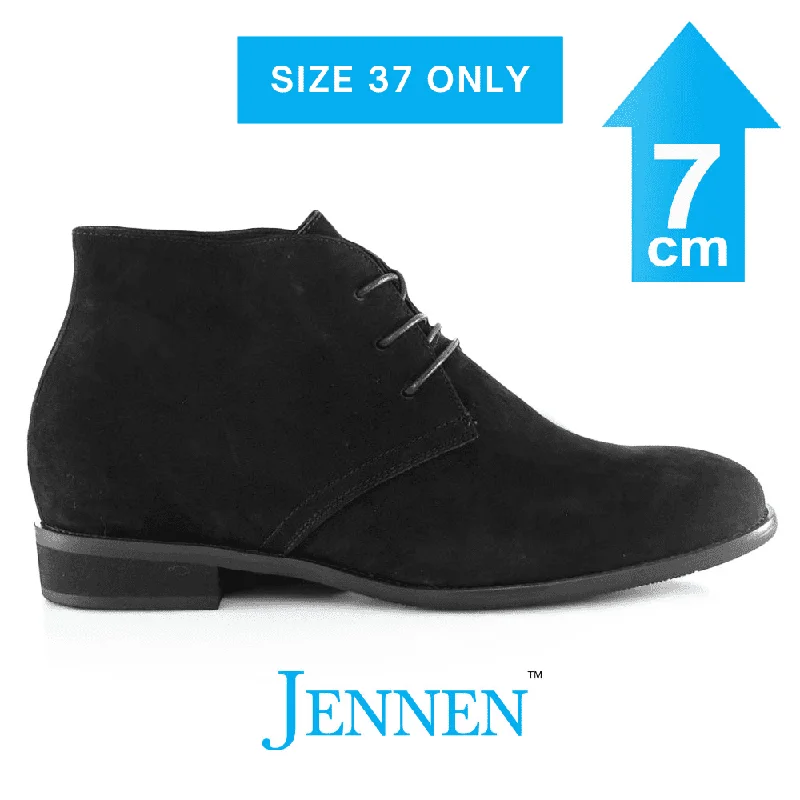 Men's casual shoes with a low - profile designMr. Schubert Black 7cm | 2.8 inches Taller Black Mens Elevator Boots