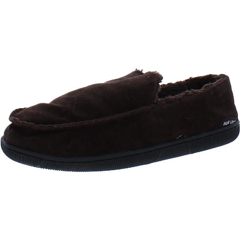 Men's slippers with a wool blend upper for warmthMuk Luks Mens Faux Suede Comfy Moccasin Slippers