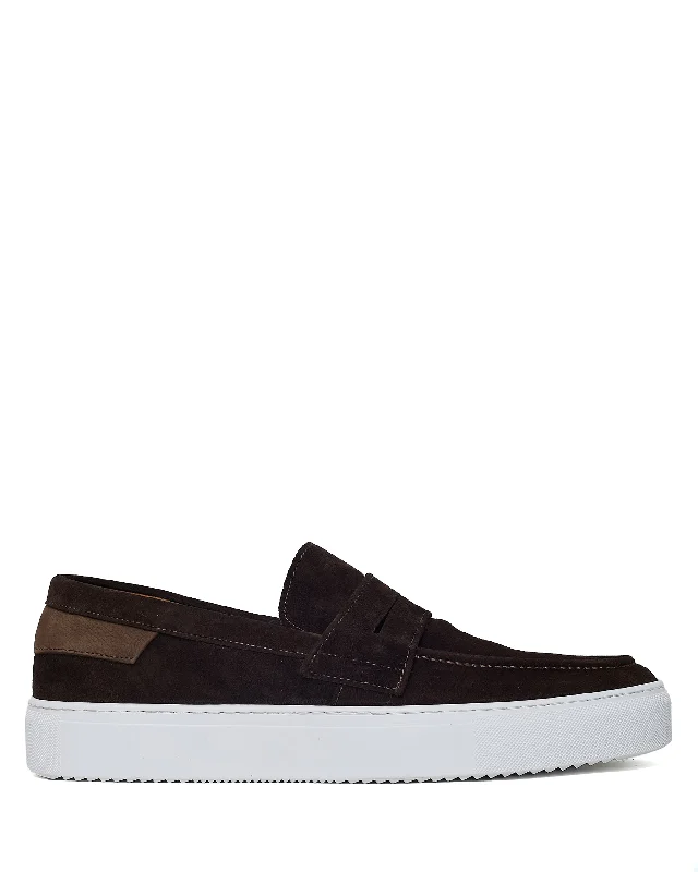 Men's loafers with a flexible sole for easy movementOllie Suede Dark Brown