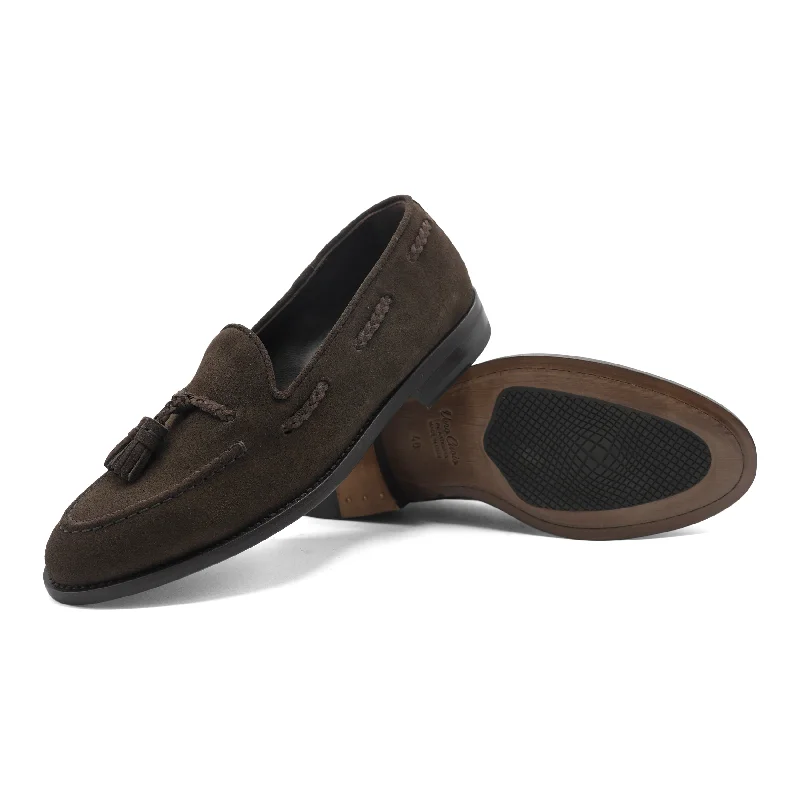 Men's loafers with a removable insole for cleaningPM0H2 - Classic Brown Suede Loafer