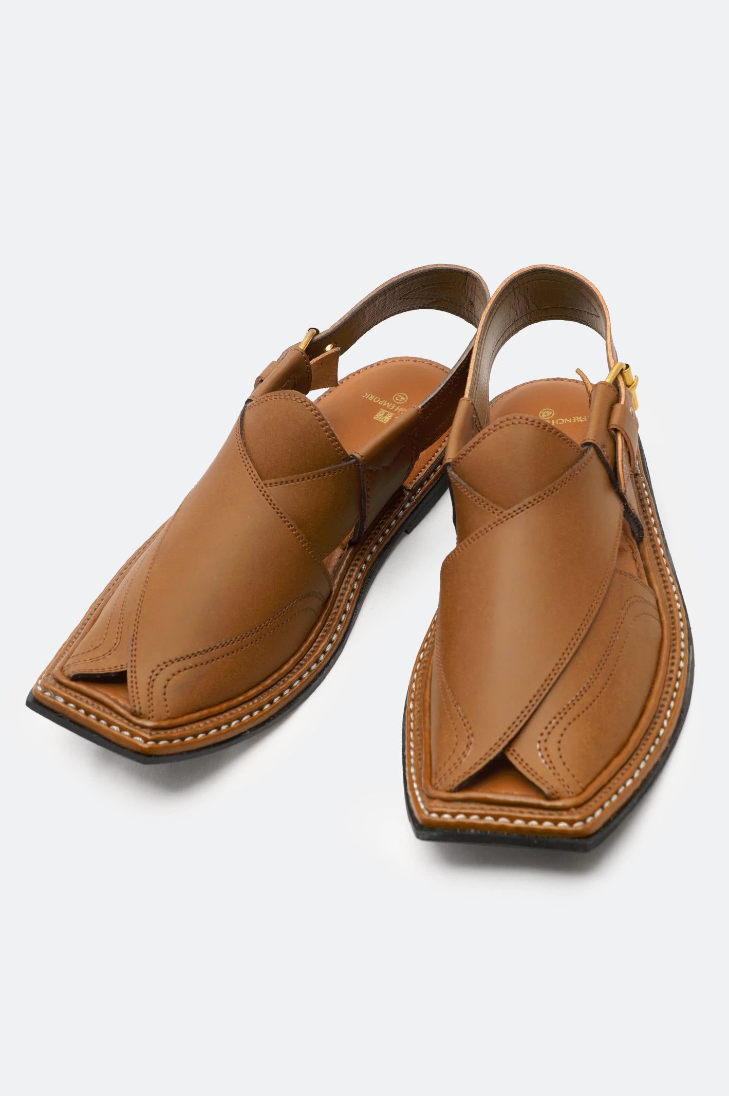 Men's slippers with a removable insole for cleaningTan Casual Peshawari Sandal