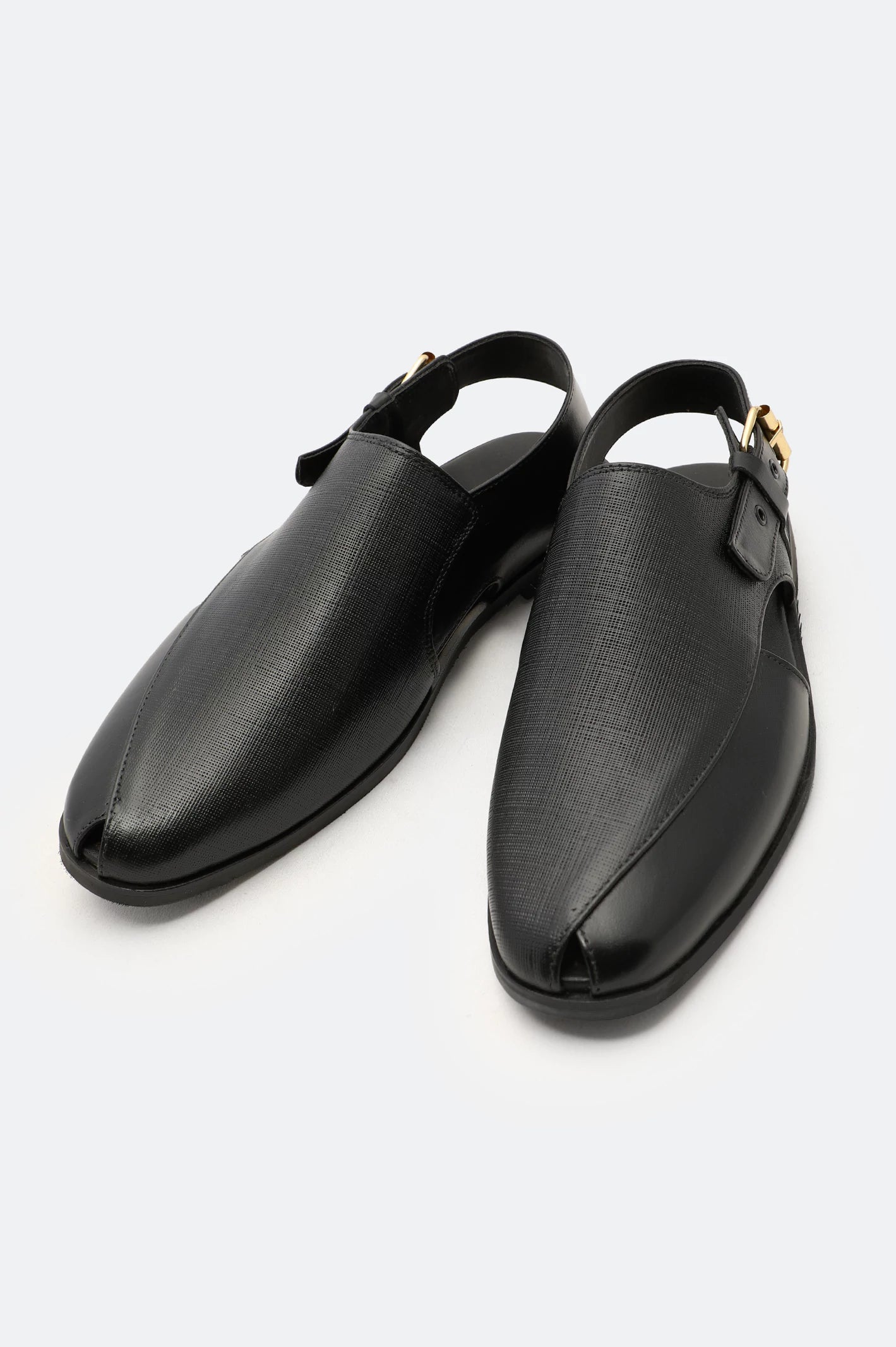 Men's slippers with a non - slip outsole for safetyBlack Peshawari Sandal