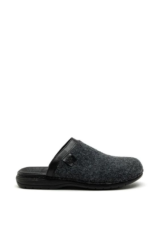Men's slippers with a wool blend upper for warmthRieker Antistress Suede Slipper, Black