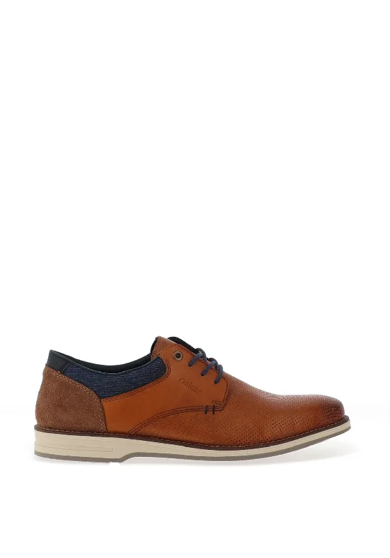Suede men's casual shoes in earthy tonesRieker Men’s Casual Laced Shoes, Brown